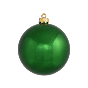 Emerald Ball Ornaments 8" Shiny Set of 4