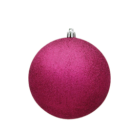 Fuchsia Ball Ornaments 6" Glitter Set of 4