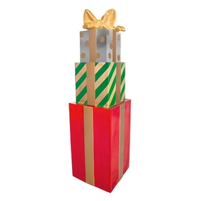 Christmas Gift Box Tower 67" Green