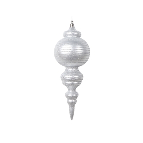 Giselle Finial Ornament 10" Set of 2 Silver