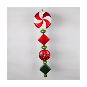 Peppermint Drop Ornament 45" Red/Green