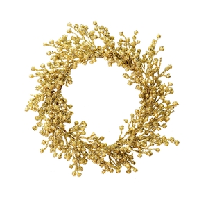 Outdoor Glitter Wreath 22" Gold