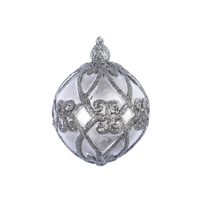 Lilou Ball Ornament 8" Antique Silver