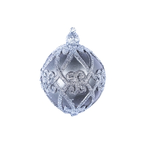 Lilou Ball Ornament 5" Set of 3 Pewter