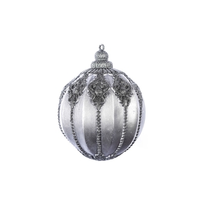 Maribel Ball Ornament 9.5" Antique Silver