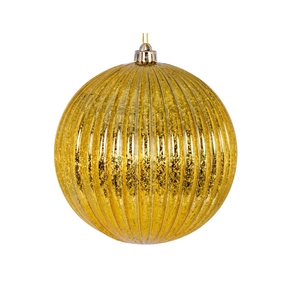 Mars Ball Ornament 6" Set of 4 Gold