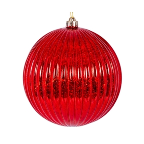 Mars Ball Ornament 4" Set of 6 Red