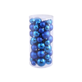 Blue Ball Ornaments 2.4-3"-4" Shiny/Matte Set of 50