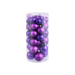 Purple Ball Ornaments 2.4-3"-4" Shiny/Matte Set of 50