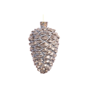 Mignon Pine Cone Ornament 5.5" Set of 3 Taupe