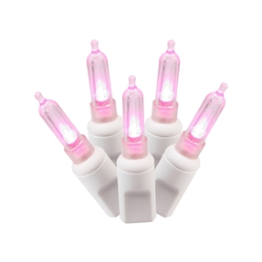 LED Mini Light 150 Lights Set Pink - White Wire