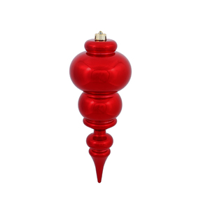 Modern Finial 14" Set of 2 Red Shiny