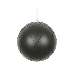 Noelle Ball Ornament 6" Set of 3 Black