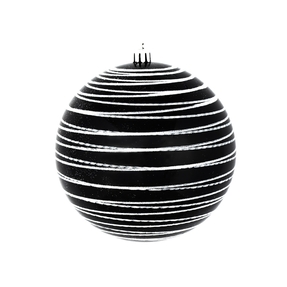 Orb Ball Ornament 6" Set of 3 Black