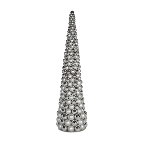 10' Ornament Cone Tree Silver