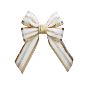 Outdoor Champagne Stripe Bow 18" 