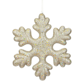 Outdoor Fancy Snowflake 15" Set of 2 Champagne