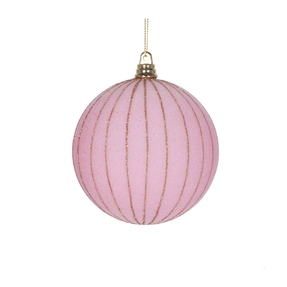 Paris Velvet Ball Ornament 4" Set of 3 Pink