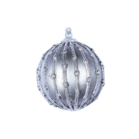 Pearl Ball Ornament 5" Set of 2 Pewter