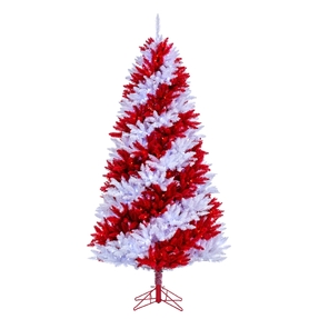 6.5' Peppermint Fir Red/White LED