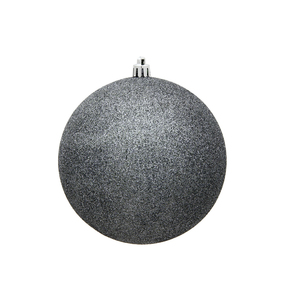Pewter Ball Ornaments 8" Glitter Set of 4
