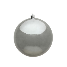 Pewter Ball Ornaments 4" Shiny Set of 6
