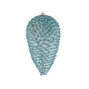 Pinecone Ornament 7" Set of 4 Ice Blue