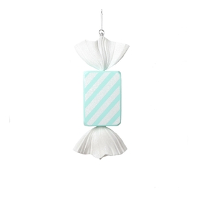 Sugar Candy Ornament 18.5" Turquoise Stripe