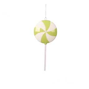 Retro Lollipop Ornament 9" Set of 6 Lime