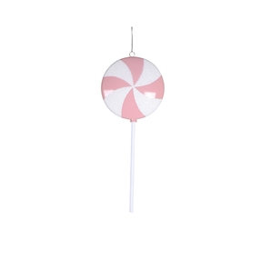 Retro Lollipop Ornament 9" Set of 6 Pink