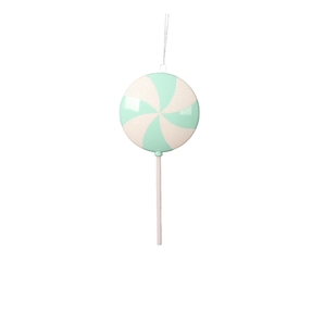 Sugar Candy Lollipop Ornament 9" Set of 6 Turquoise