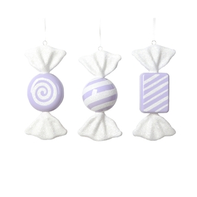 Sugar Candy Ornament Set 7.5" Lavender