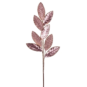 Metallic Magnolia Leaf Spray 27.5" Set of 3 Rose Gold