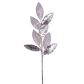 Metallic Magnolia Leaf Spray 27.5" Set of 3 Silver
