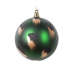 Safari Ball Ornament 4" Set of 4 Emerald