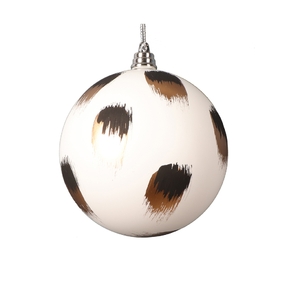 Safari Ball Ornament 4" Set of 4 White