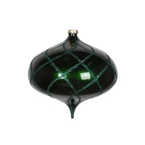Serena Onion Ornament 8" Set of 2 Emerald