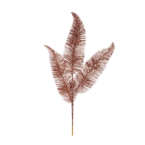 Glittered Feathery Fern Spray 24.5" Set of 6 Taupe