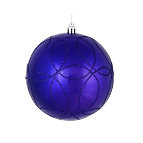 Viola Ball Ornament 4" Set of 4 Purple