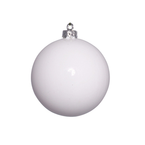 White Ball Ornaments 3" Shiny Set of 12