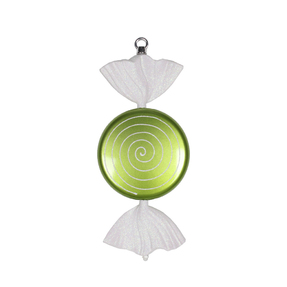 White Swirl Candy Ornament 13" Set of 2