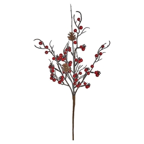 Berry & Pine Cone Spray 18" Set of 12 Red