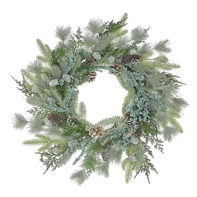 Silver Pine Wreath 24"