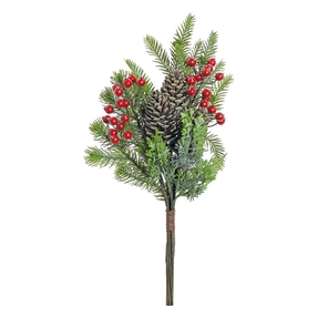 Balsam Spruce & Pine Cone Pick 20" Set of 6