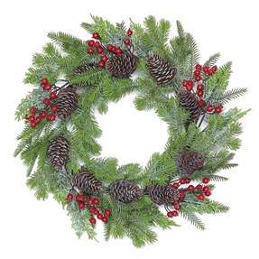 Balsam Spruce & Pine Cone Wreath 22"