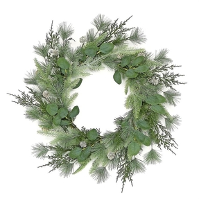Silver Spruce & Eucalyptus Wreath 24" 