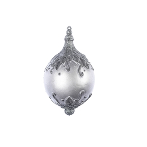 Yvette Ornament 10" Antique Silver