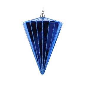Zen Drop Ornament 6" Set of 3 Blue Shiny