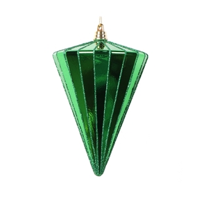 Zen Drop Ornament 6" Set of 3 Green Shiny