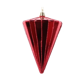 Zen Drop Ornament 6" Set of 3 Red Shiny